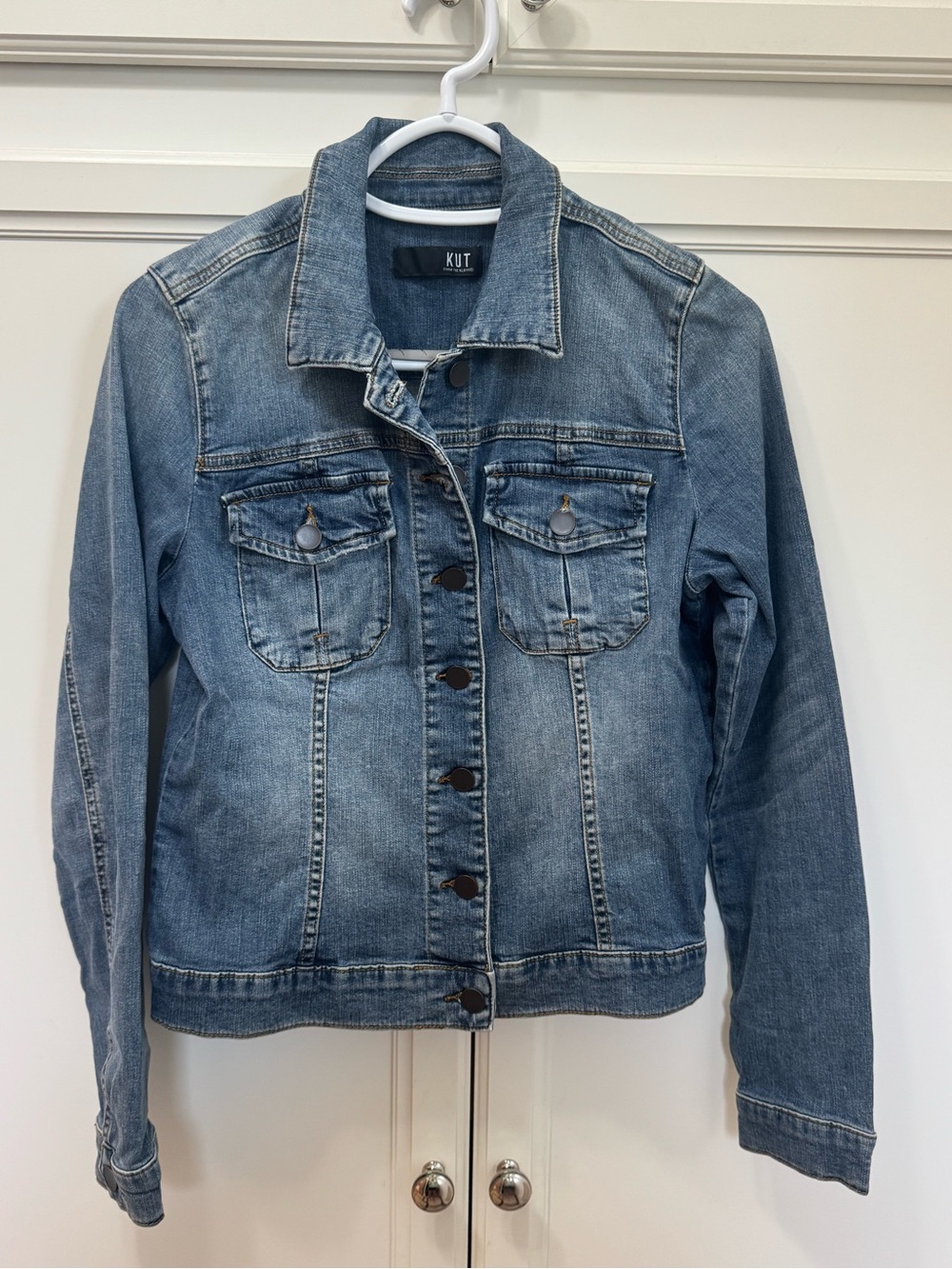 Kut from the Kloth Light Blue Washed Denim Jacket